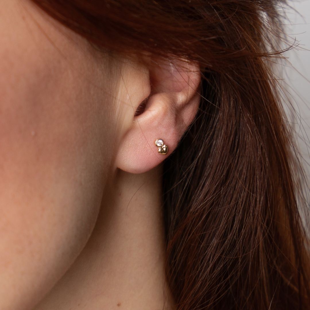 Amara Heart Flat Back Earrings