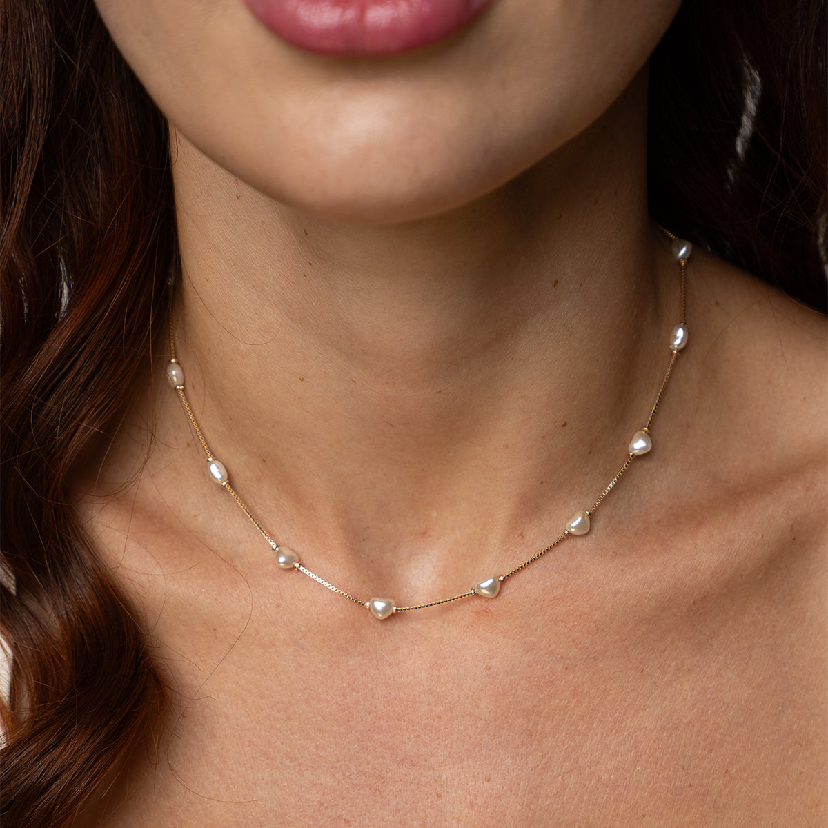 Hearts Pearls Choker