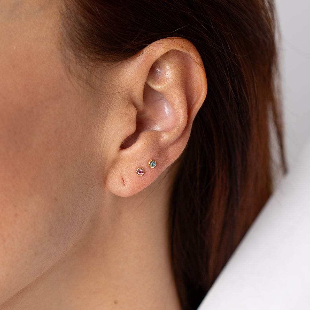 Amara Flat Back Earrings - Pink or Blue