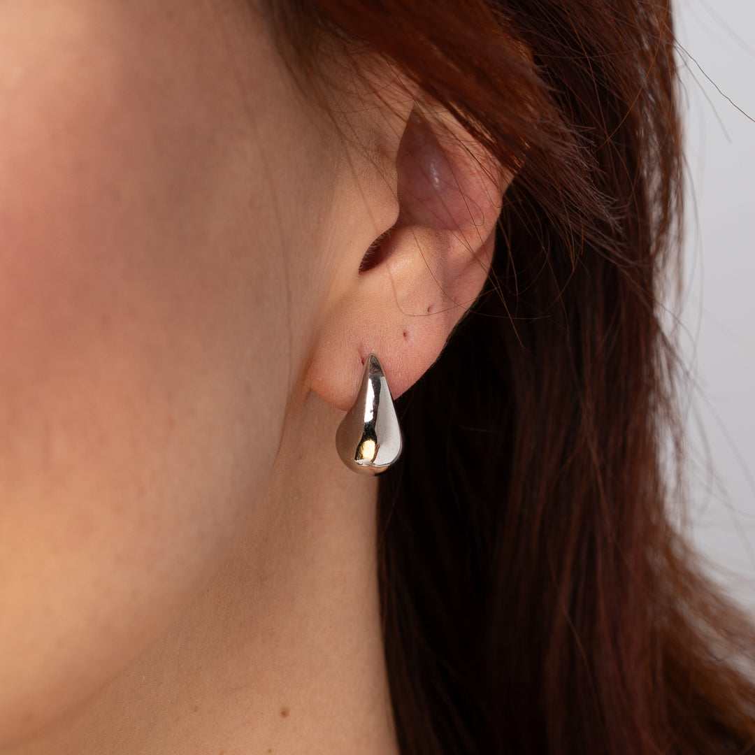 Drop Medium Earrings - White Rhodium