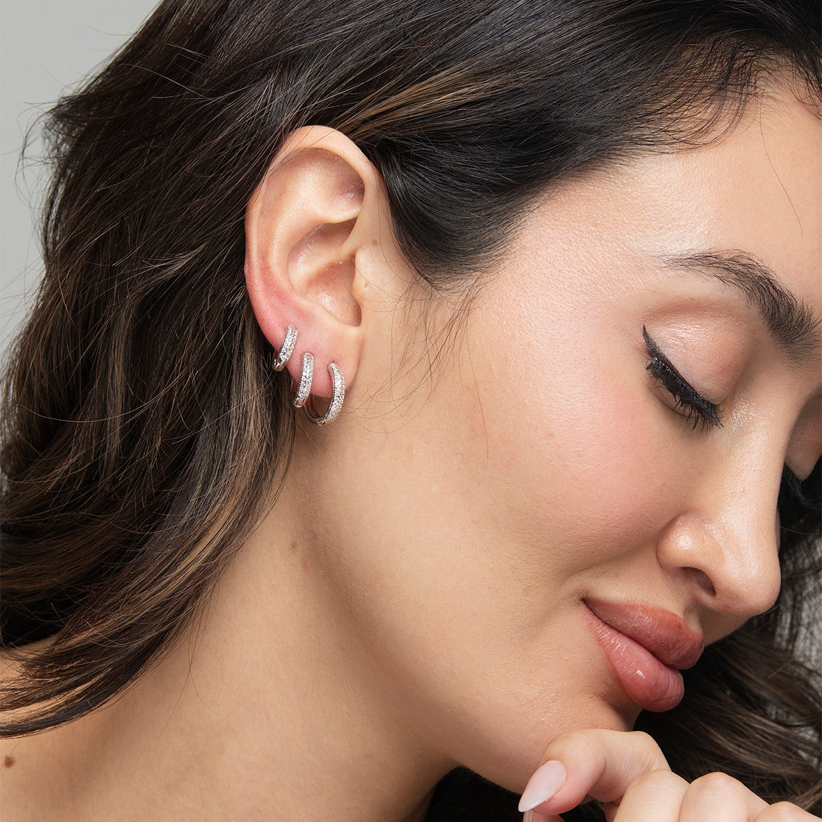 Azalea Hoops - White Rhodium