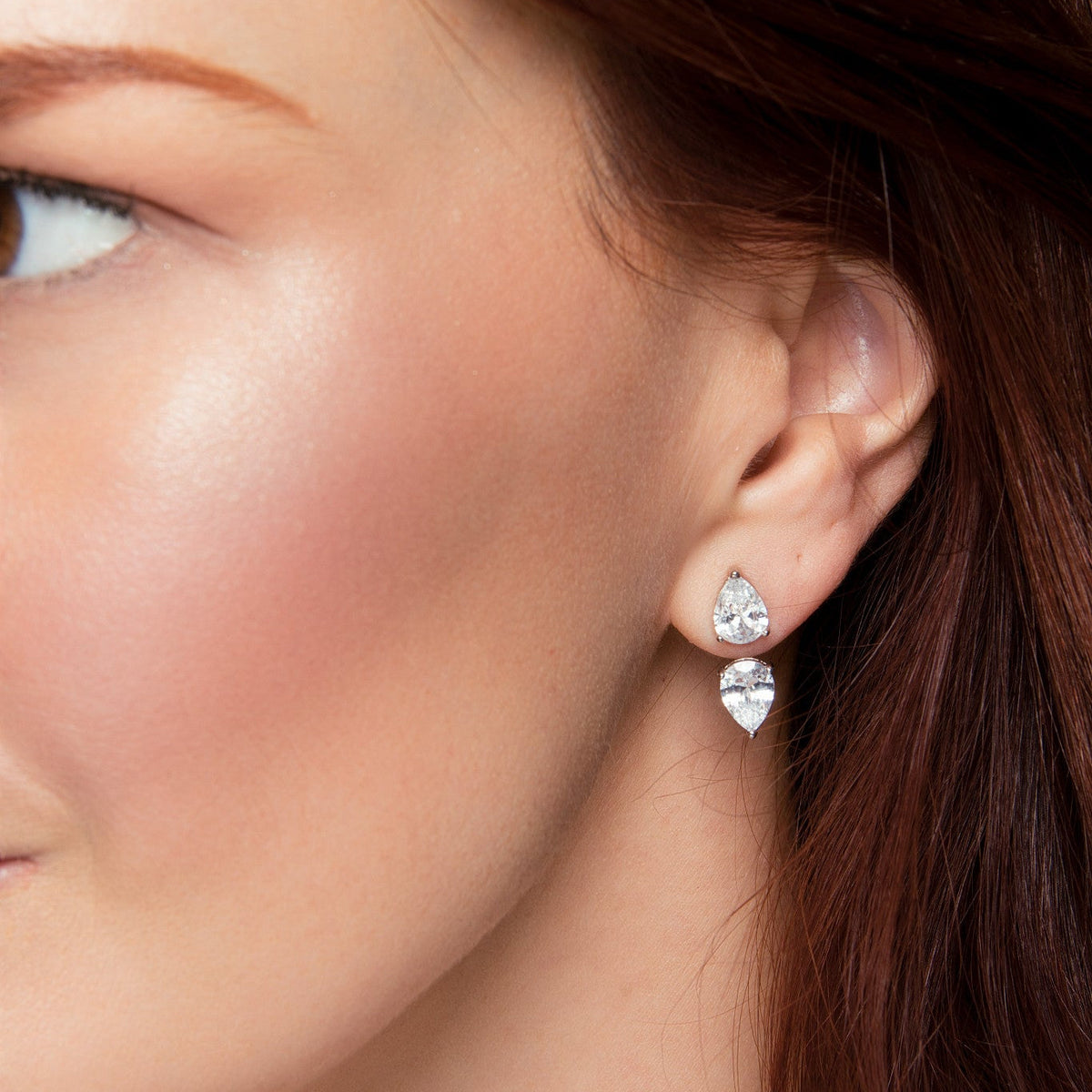 Petra Jacket Earrings – White Rhodium