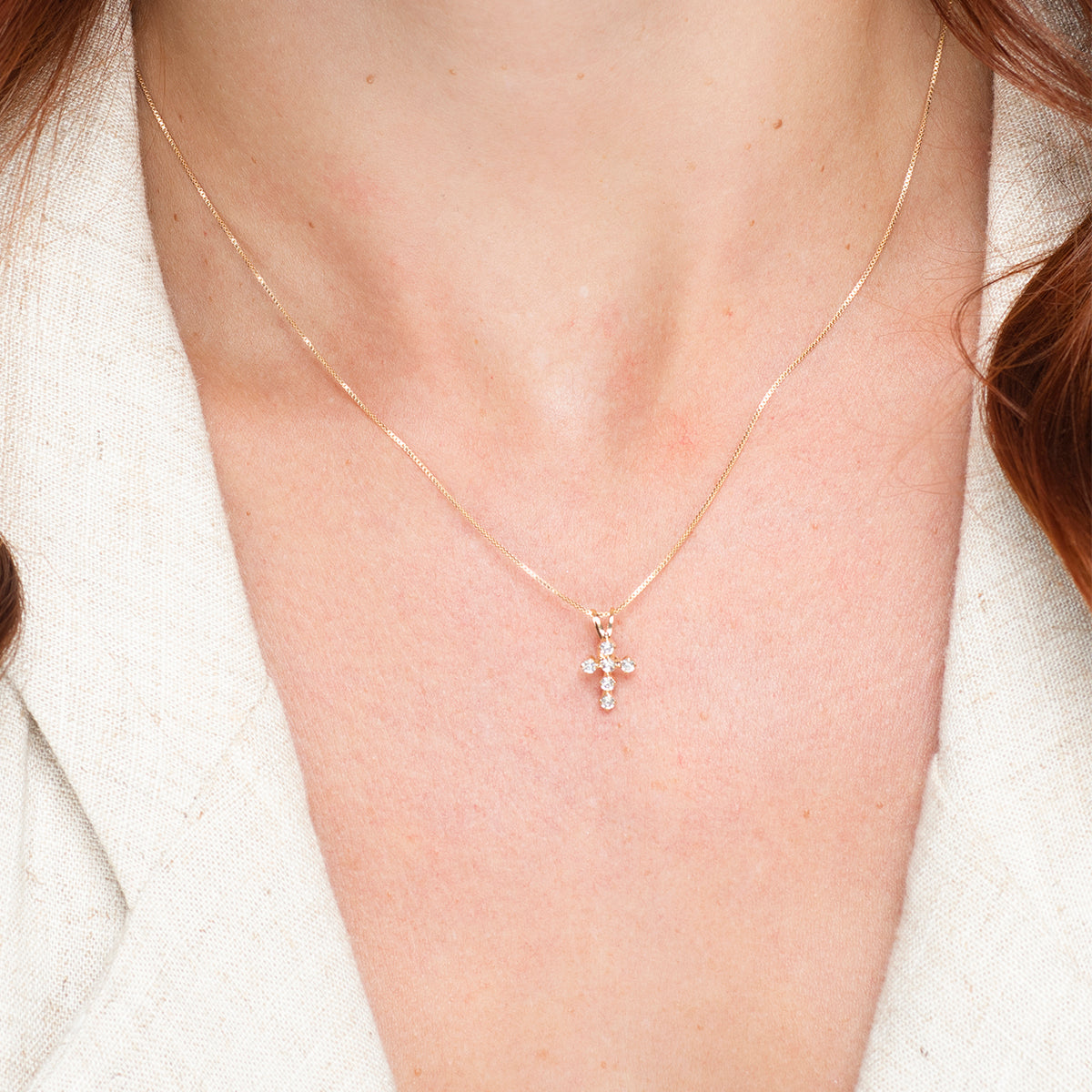 Elora Mini Cross Necklace