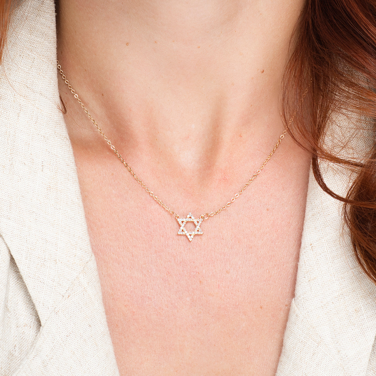 Leah David Star Necklace - Gold Filled