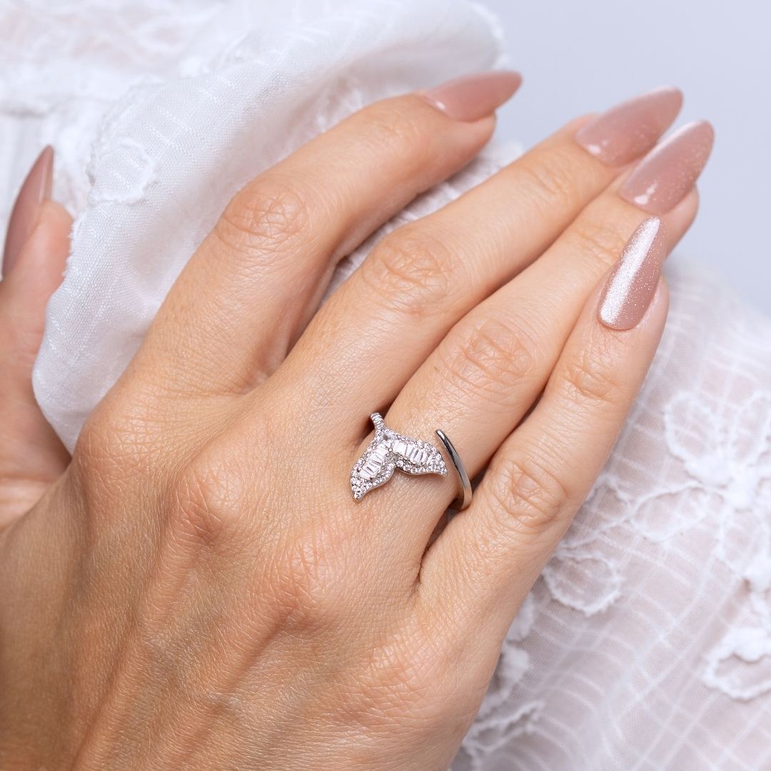 Mermaid Ring - White Rhodium