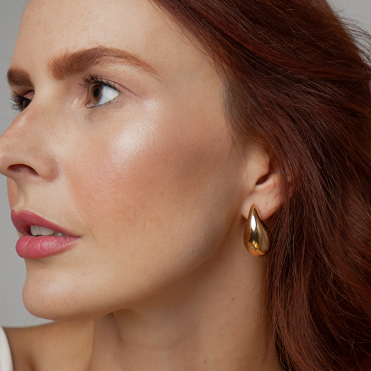 Big Drop Earrings - Gold