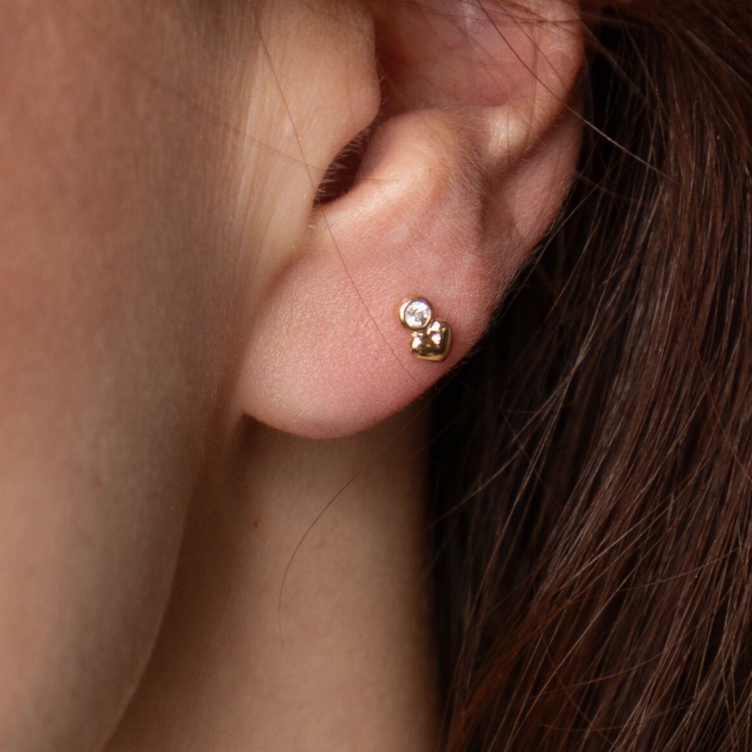 Amara Heart Flat Back Earrings