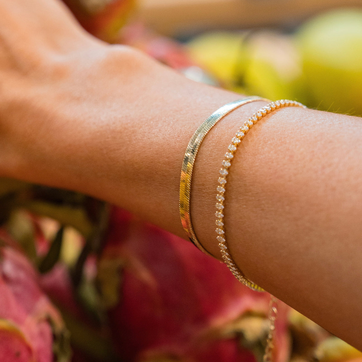Herringbone Bracelet Gold - Medium