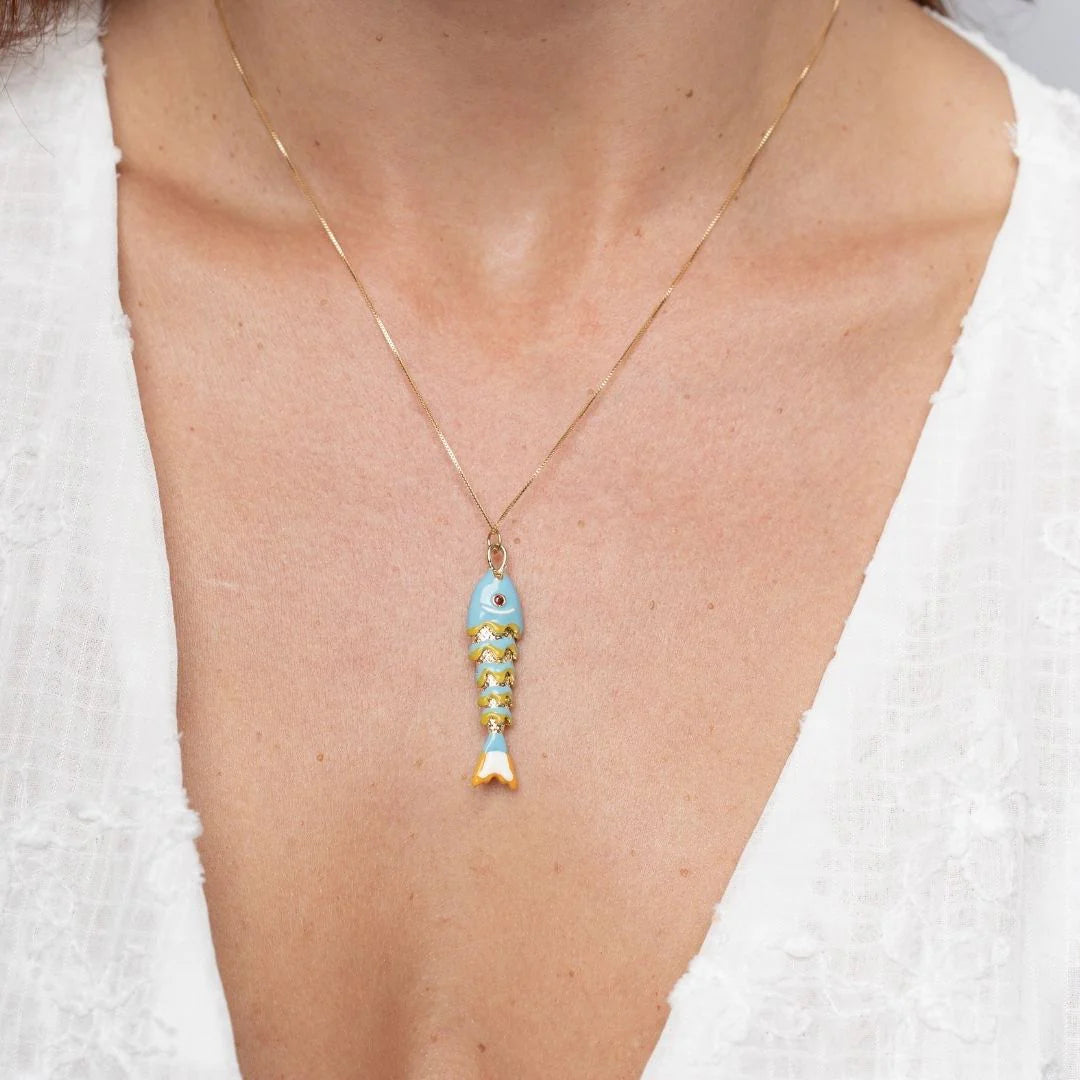 Golden Fish Necklace + Ear Cuff Sasha