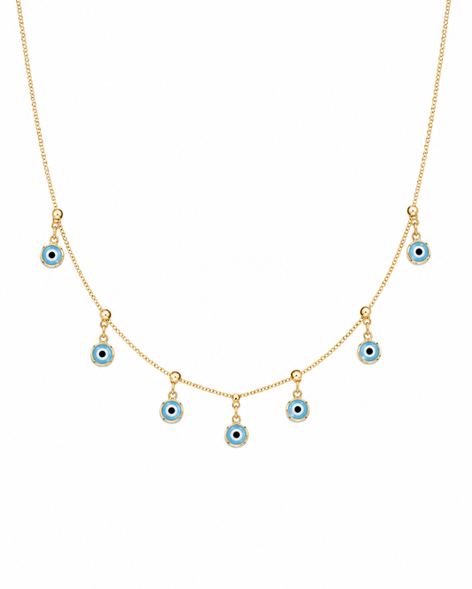 Alina Evil Eye Choker - Light Blue