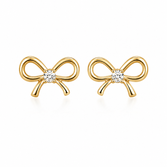 Bow Earrings - Gold