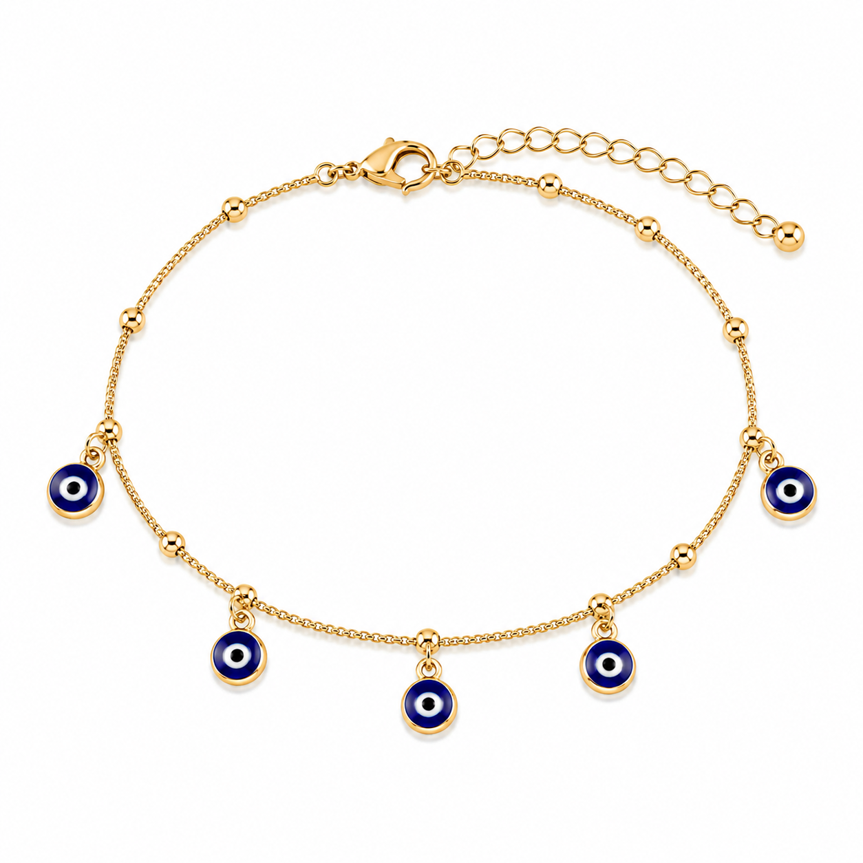 Alina Evil Eye Bracelet - Dark Blue - Gold