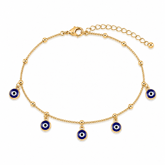Alina Evil Eye Bracelet - Dark Blue - Gold