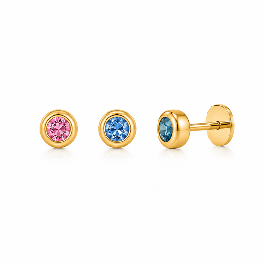 Amara Flat Back Earrings - Pink or Blue