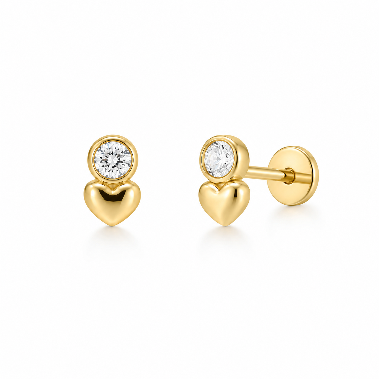 Amara Heart Flat Back Earrings