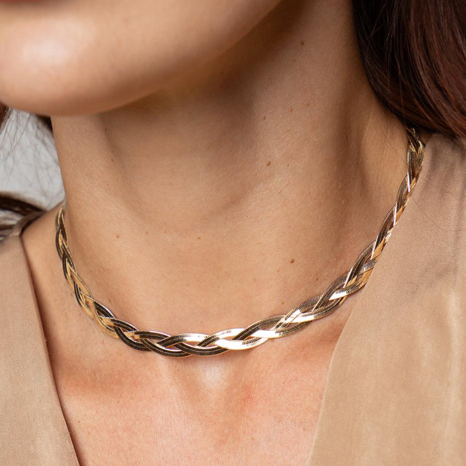 Emma Flat Choker + Camille Hoops