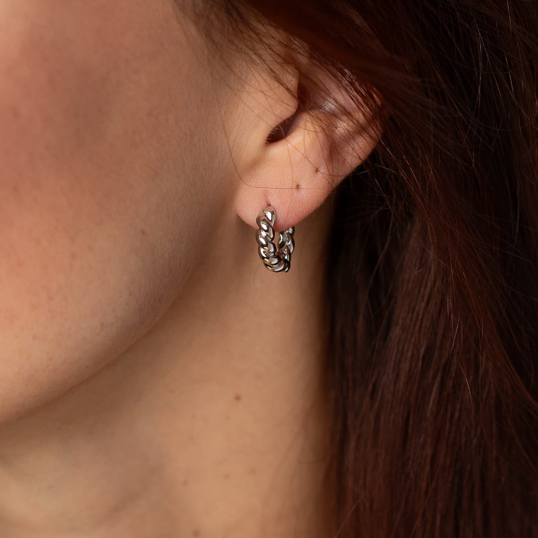 Pri Hoops - White Rhodium