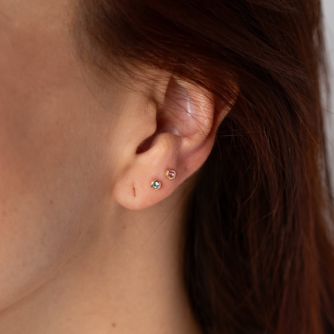 Amara Flat Back Earrings - Pink or Blue