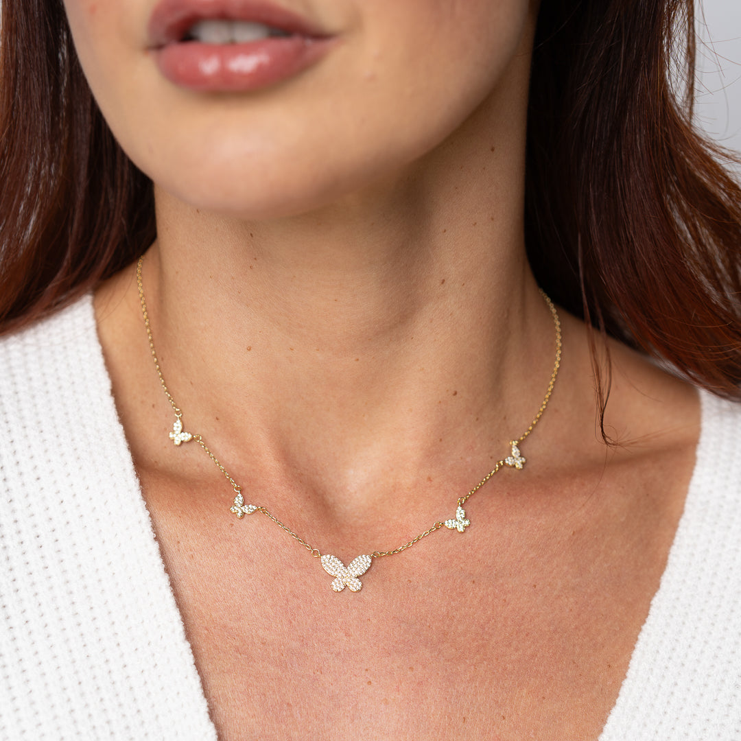 Melu Butterflies Choker - Gold