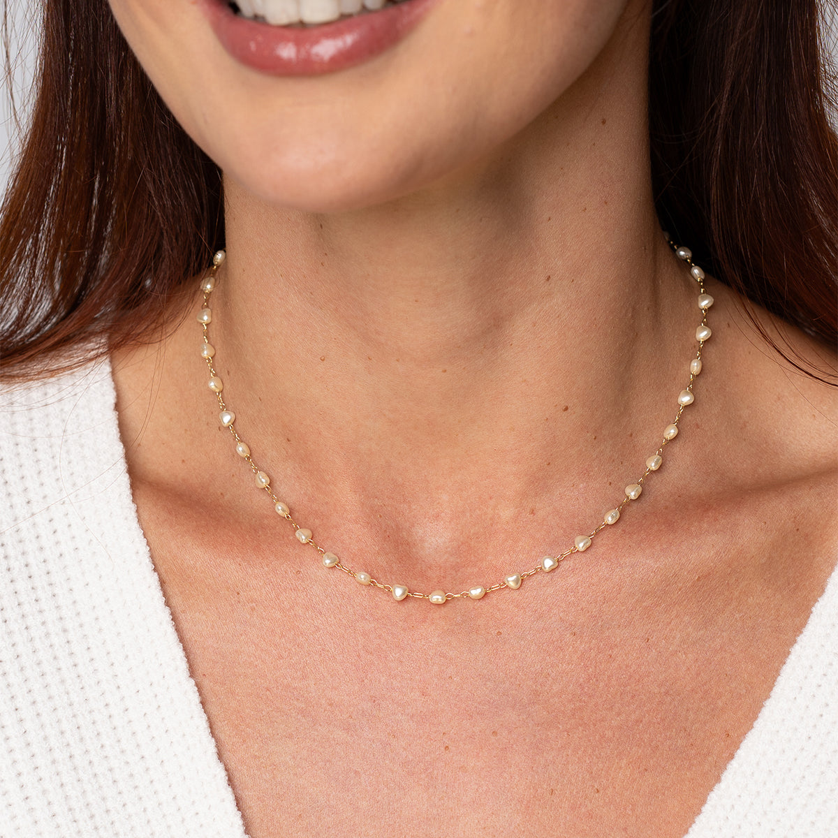 Mini Hearts Pearls Choker