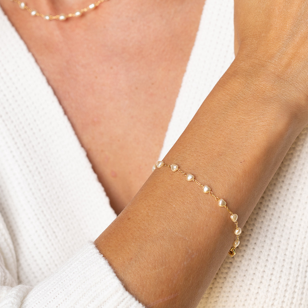 Mini Hearts Pearls Bracelet