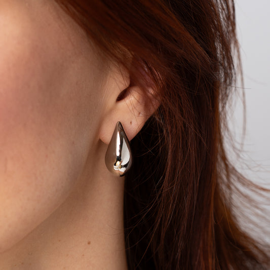 Drop Big Earrings - White Rhodium