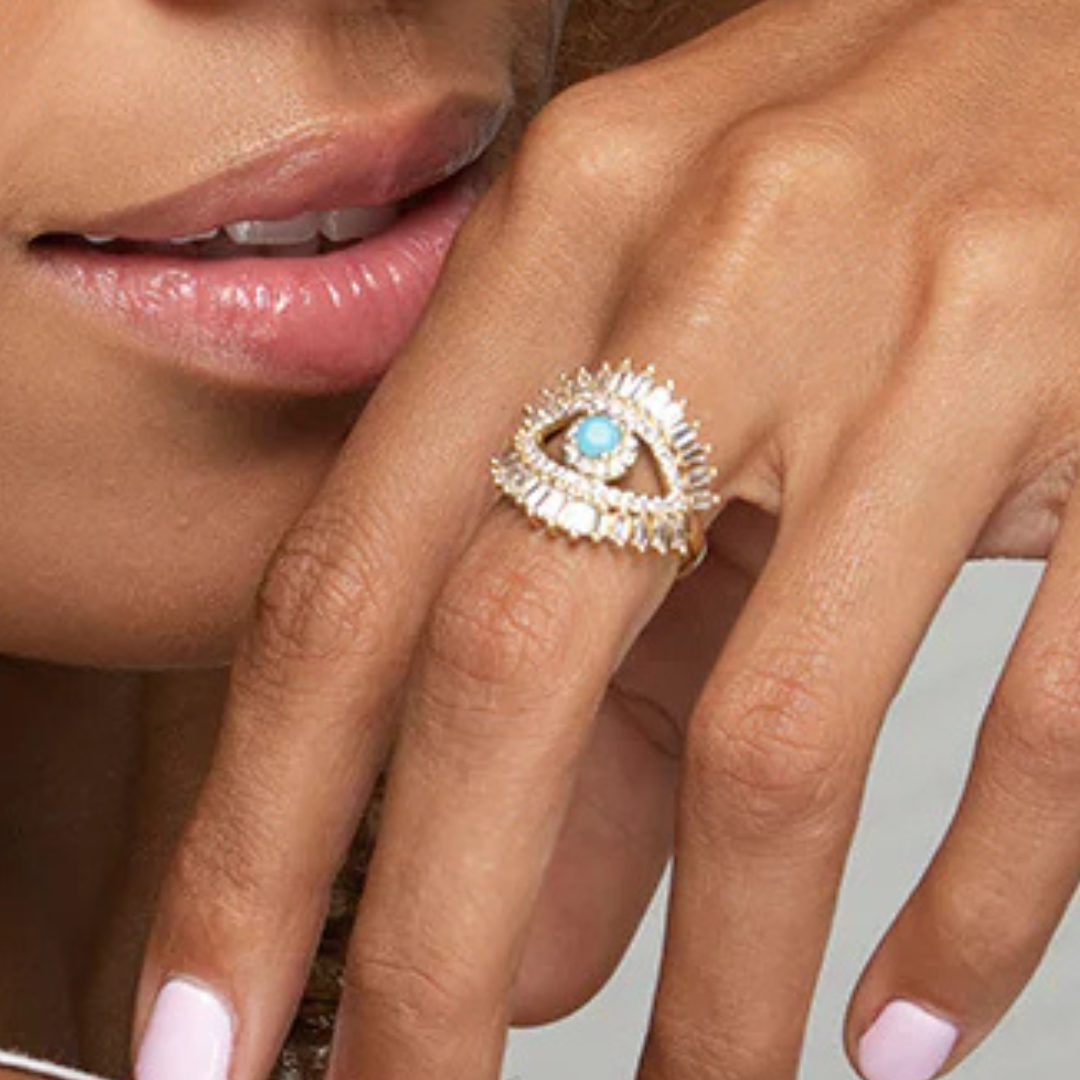 Melody Evil Eye Ring - Gold