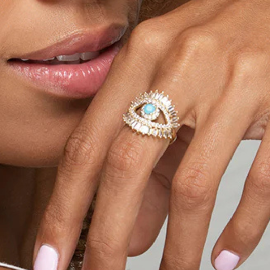 Melody Evil Eye Ring - Gold