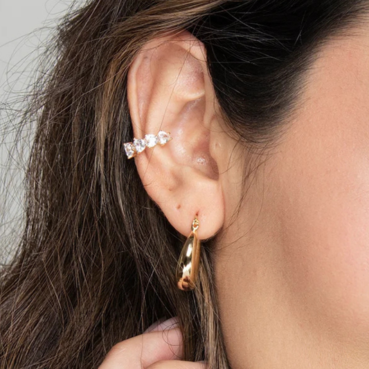 Ear Cuff Hearts with Cristals