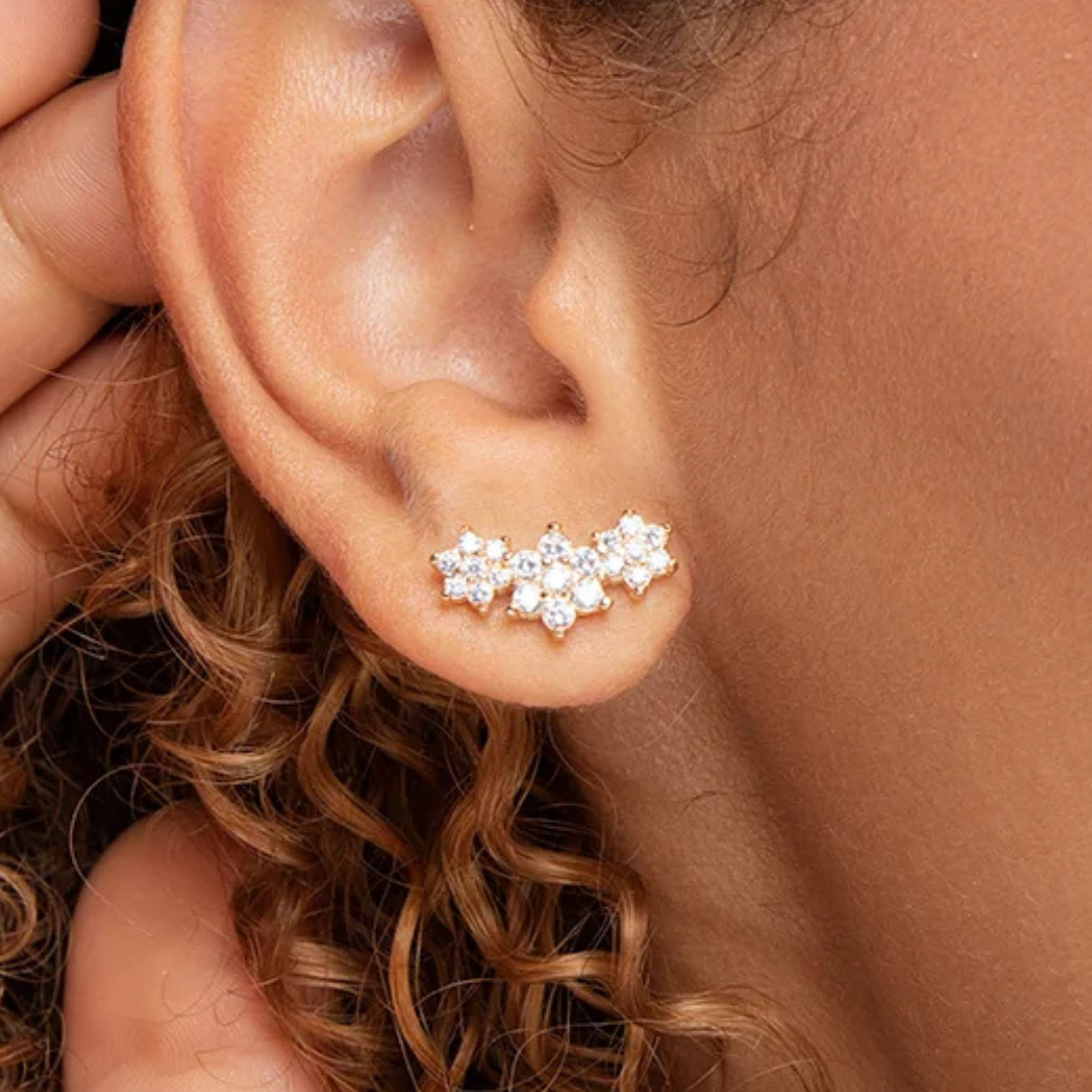 Flowers Climber Earrings