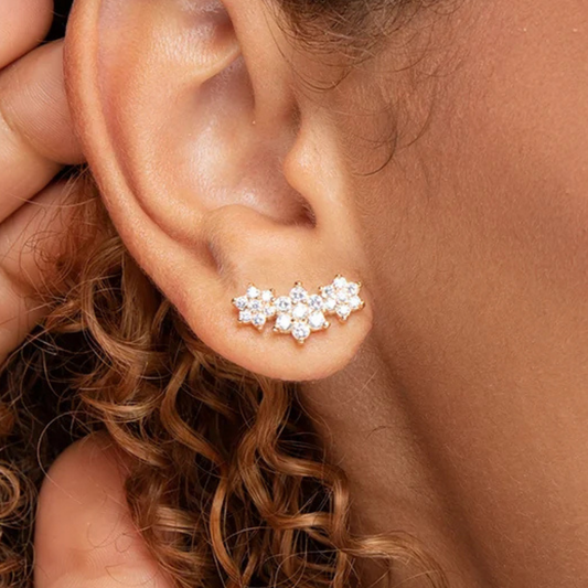 Flowers Climber Earrings