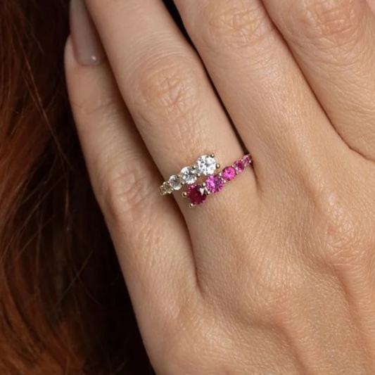 Aylani Colors Ring - 18K Gold Filled with Cubic Zirconias