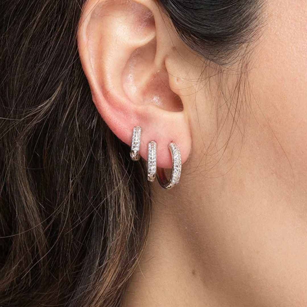 Azalea Hoops - White Rhodium