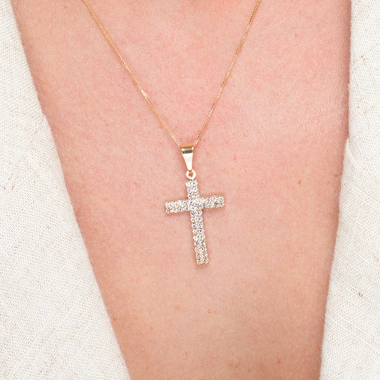 Carolline Cross Necklace - Gold