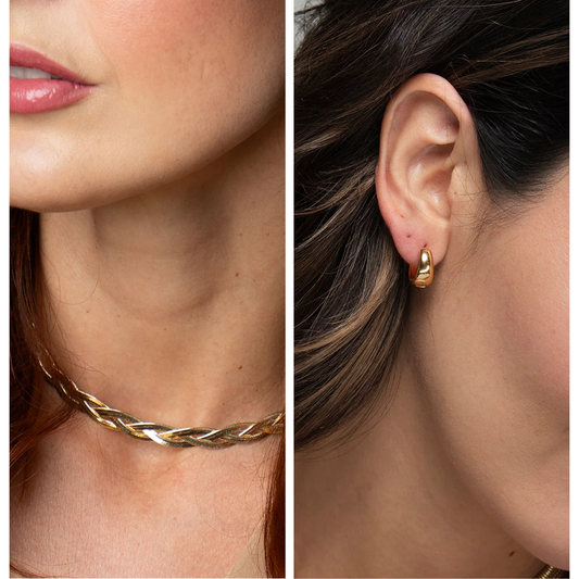 Emma Flat Choker + Camille Hoops