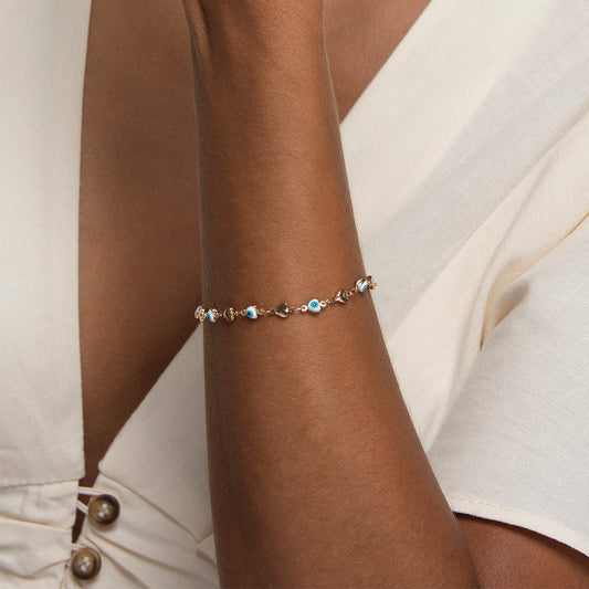 Summer Evil Eye and Hearts Bracelet