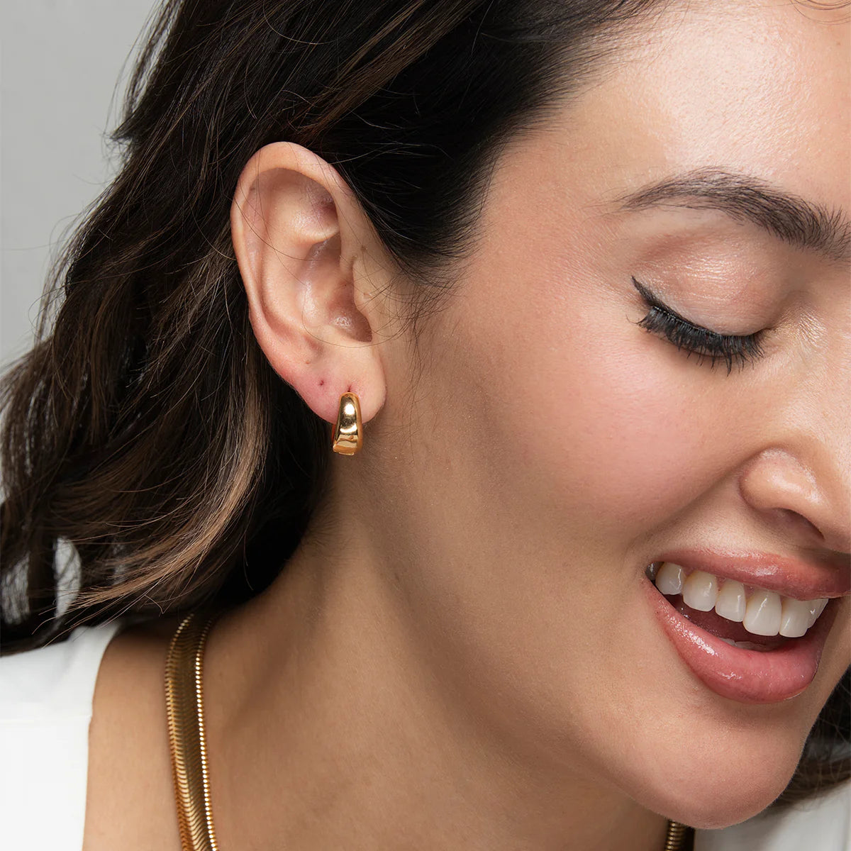 Emma Flat Choker + Camille Hoops
