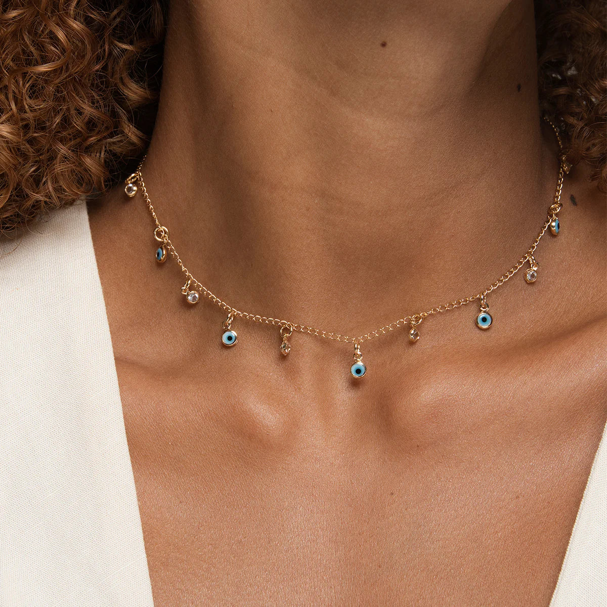 Ear Cuff Triple + Ava Evil Eye Choker