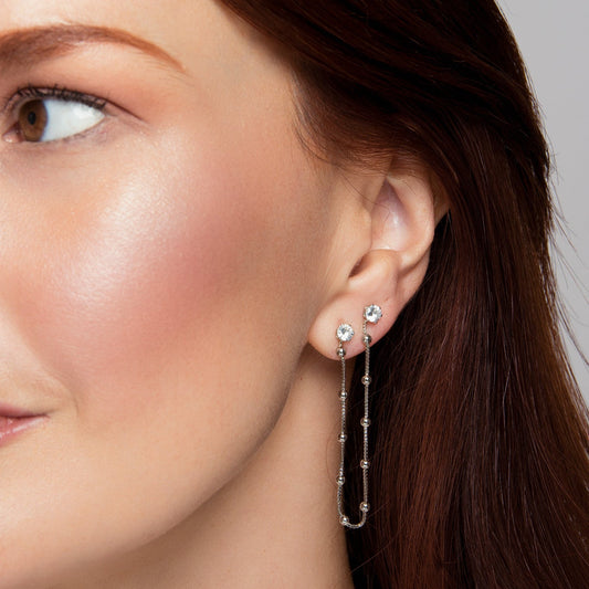 Isabel Earrings - White Rhodium