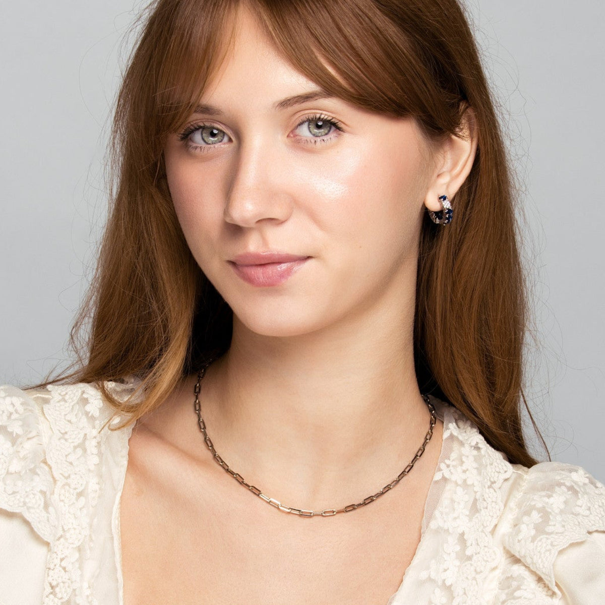 Paperclip Choker - Medium White Rhodium