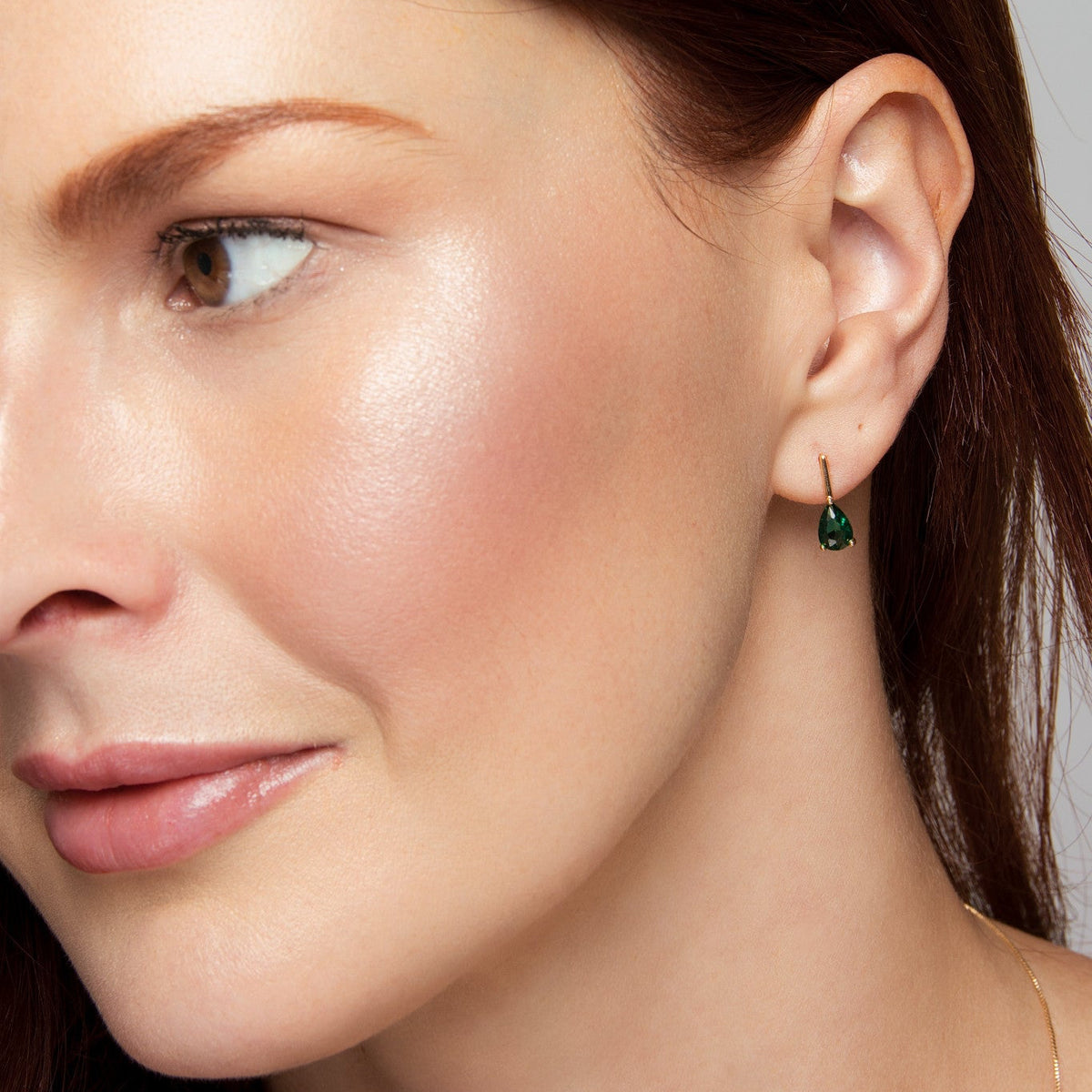 Petra Earrings – Gold Filled with Green Stone