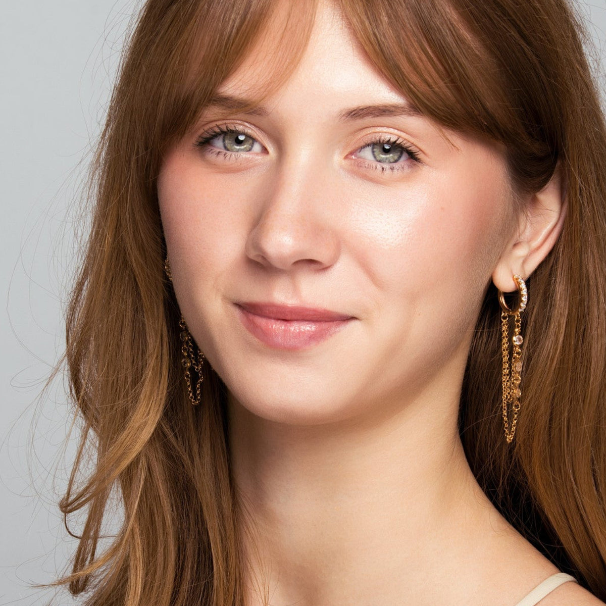 Riley Earrings - 18K Gold Filled with Cubic Zirconias