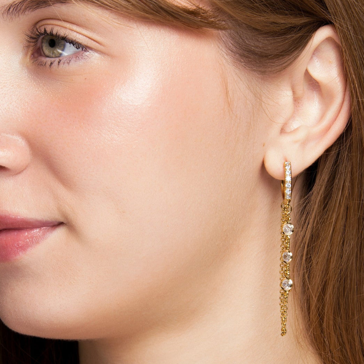 Riley Earrings - 18K Gold Filled with Cubic Zirconias