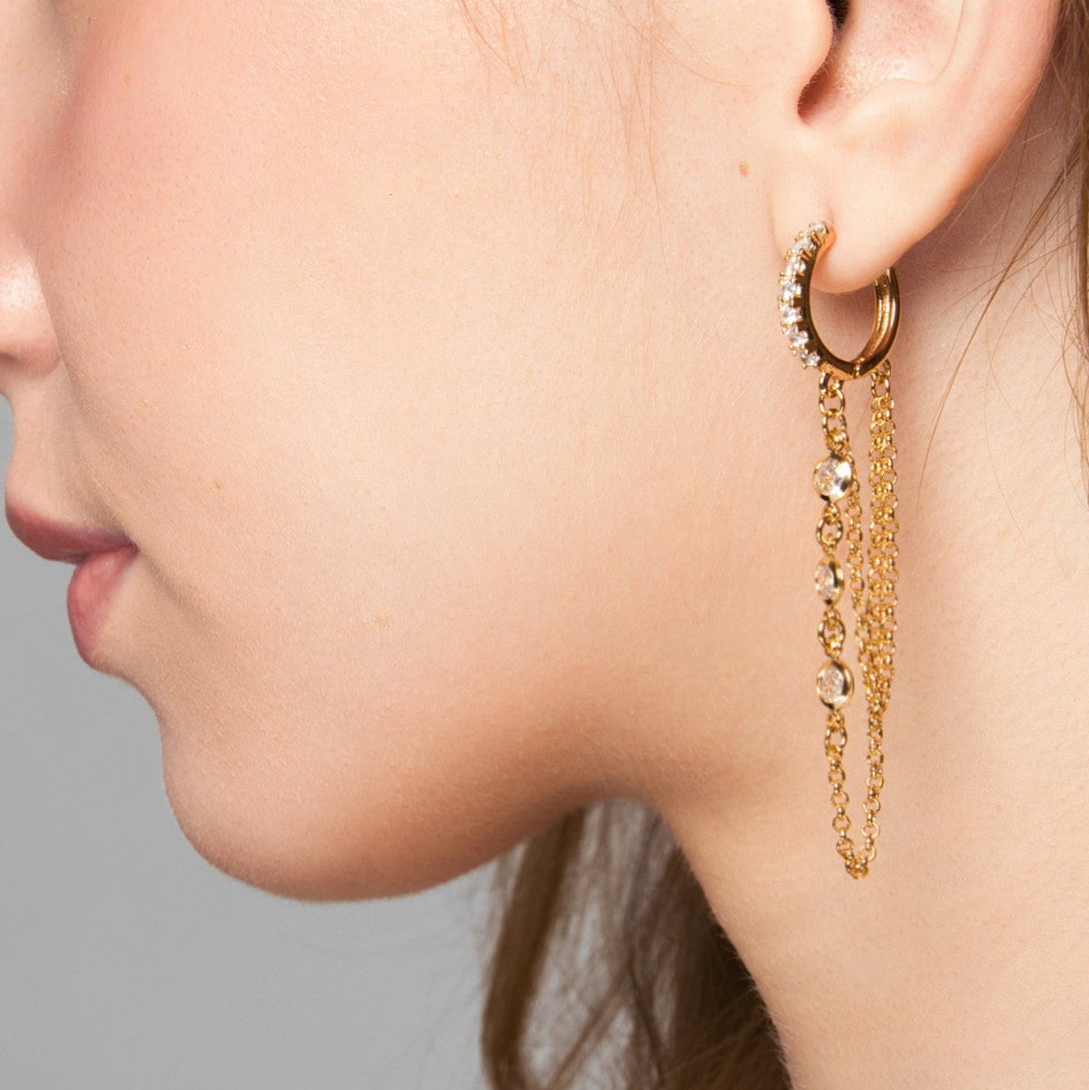 Riley Earrings - 18K Gold Filled with Cubic Zirconias