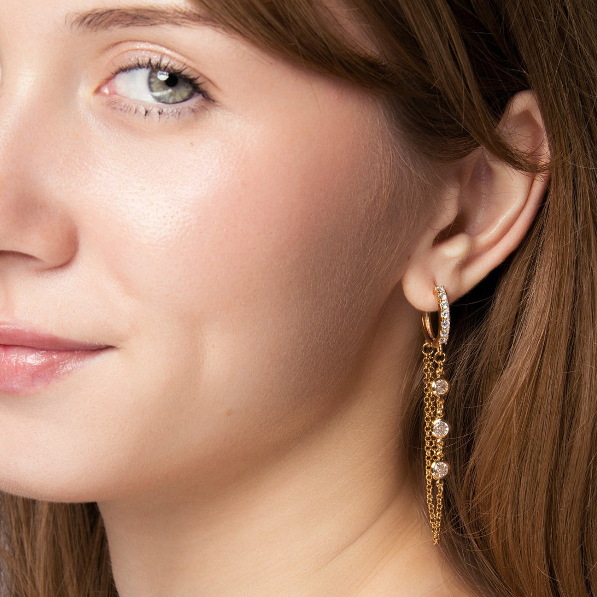 Riley Earrings - 18K Gold Filled with Cubic Zirconias