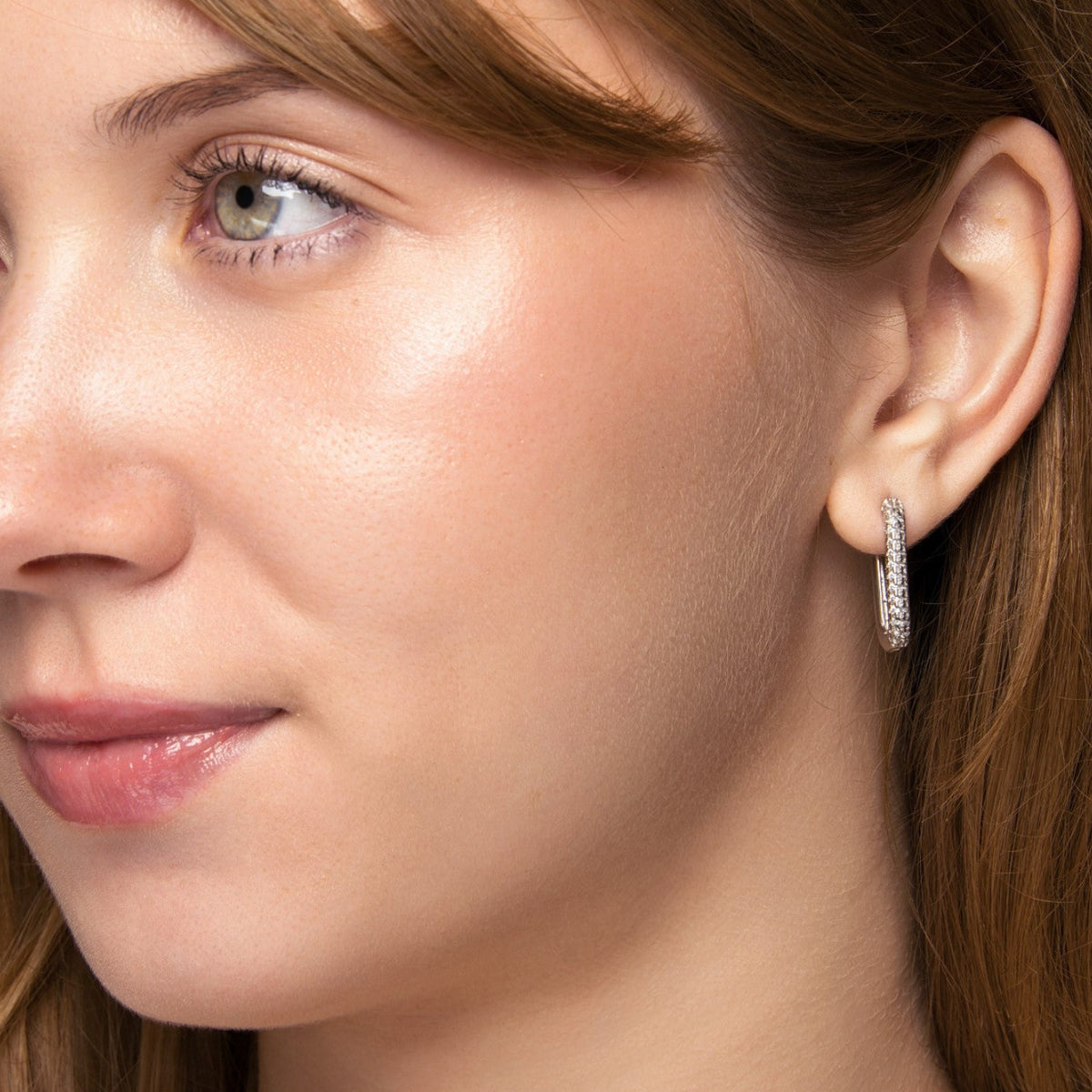 Blossom Hoops - White Rhodium