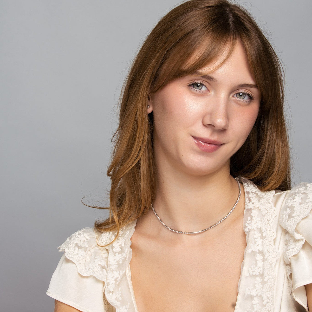 Classic Tennis Choker - White Rhodium