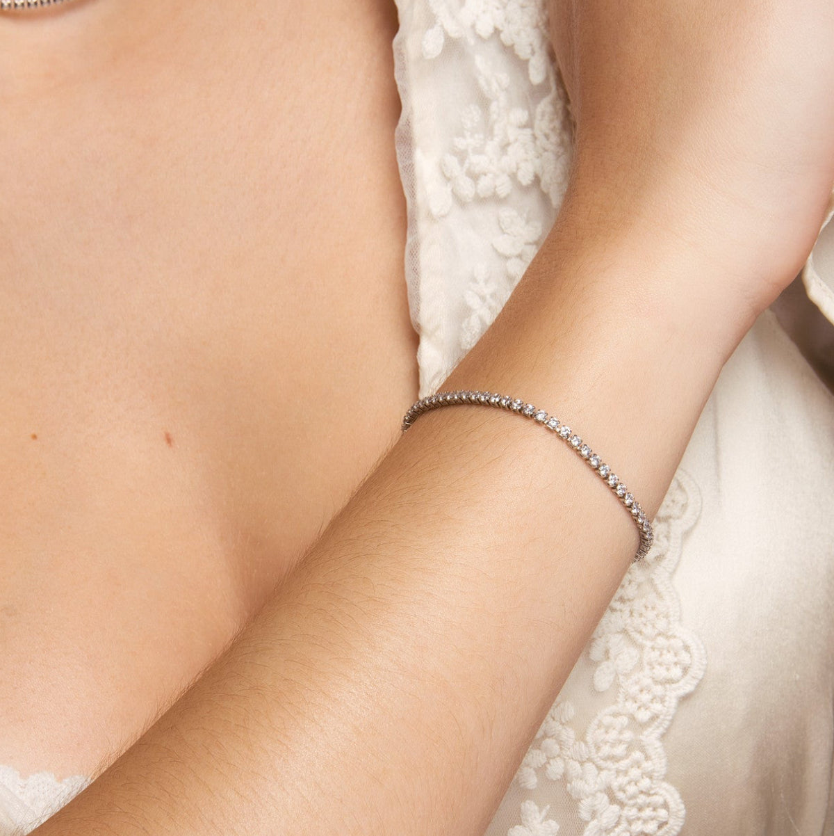 Classic Tennis Bracelet - White Rhodium