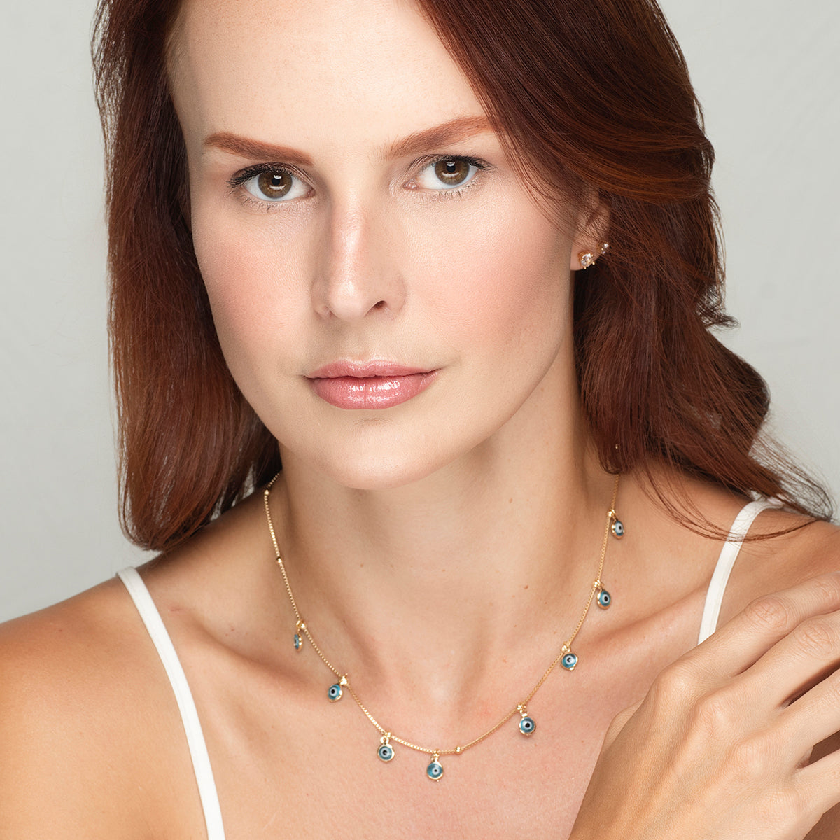Alina Evil Eye Choker - Light Blue