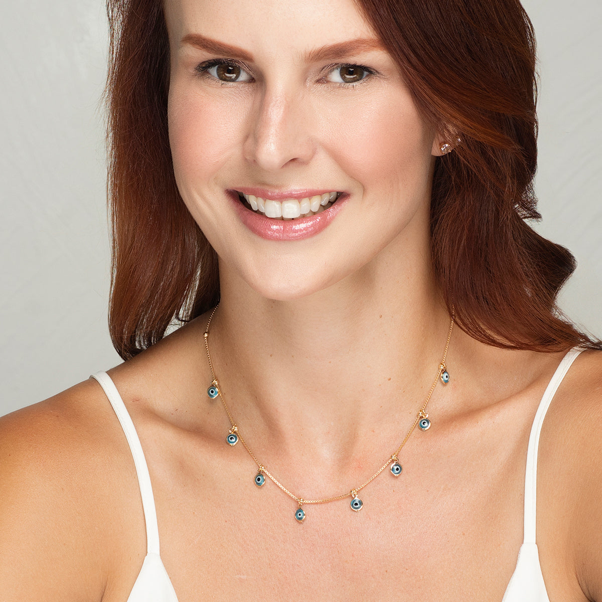 Alina Evil Eye Choker - Light Blue